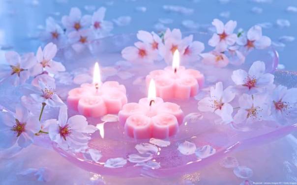 candele fiori di pesco
